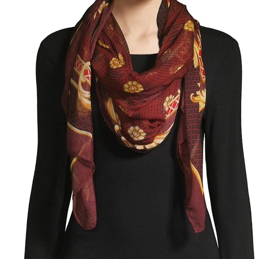 Versace Cashmere Blend Oversized shawl